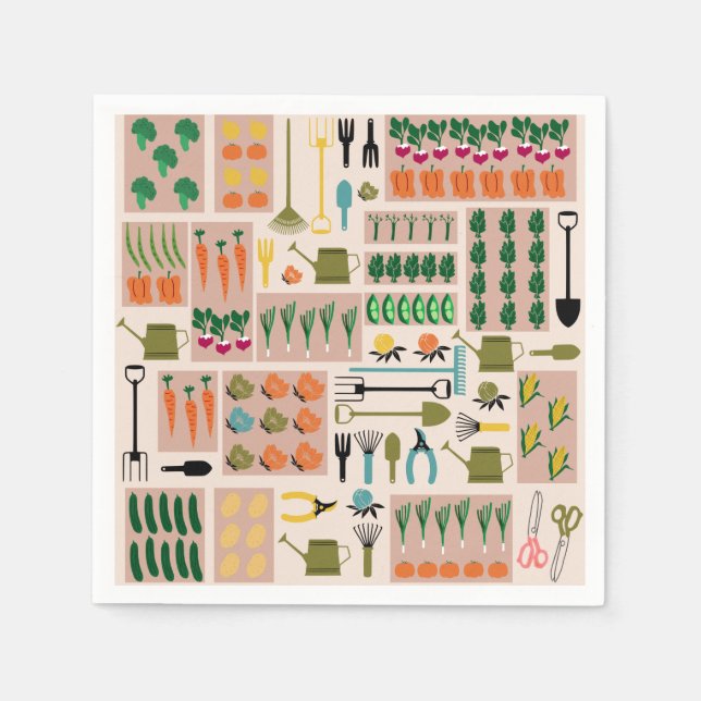 Vegetables Garden Paper Napkins (Front)