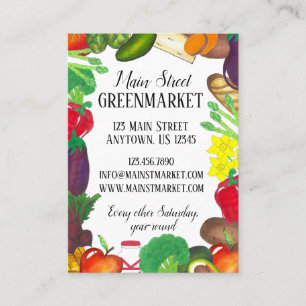 Vegetables Grocery Shopping Greenmarket Chef Business Card