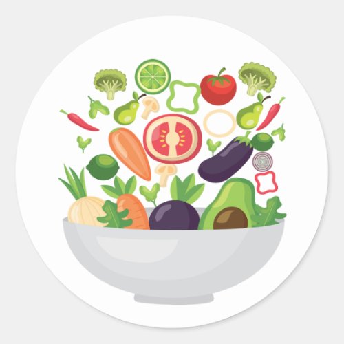 vegetables healthy food design classic round sticker