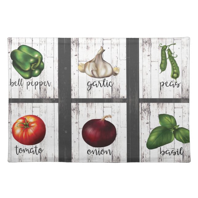 Vegetables & Herbs Rustic Modern Garden Kitchen Placemat (Front)