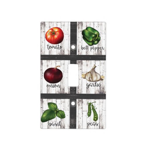 Vegetables  Herbs Rustic Modern Kitchen Food Art Light Switch Cover