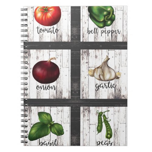 Vegetables  Herbs Rustic Modern Kitchen Food Notebook
