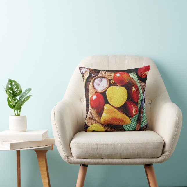 "Vegetables Homemade Salad" Cute Photo. Buy Now Throw Pillow (Chair)