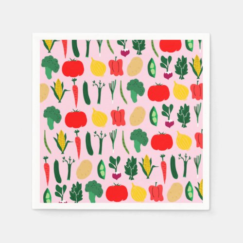 Vegetables Paper Napkins Cute