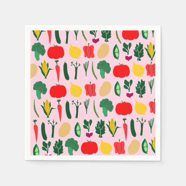 Vegetables Paper Napkins Cute (Front)