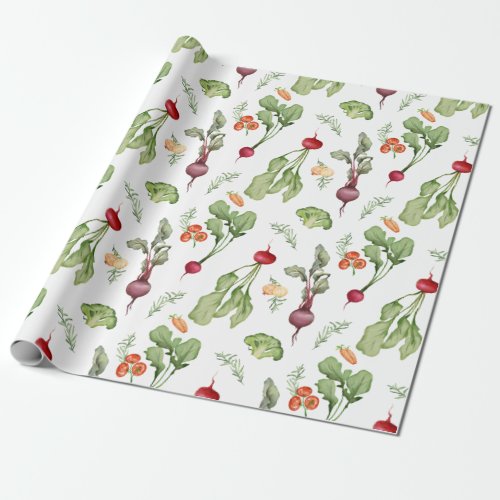 Vegetables Pattern Farmers Market Locally Grown Wrapping Paper