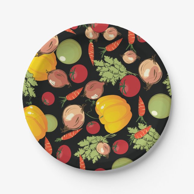 Vegetables Pattern Paper Plates (Front)