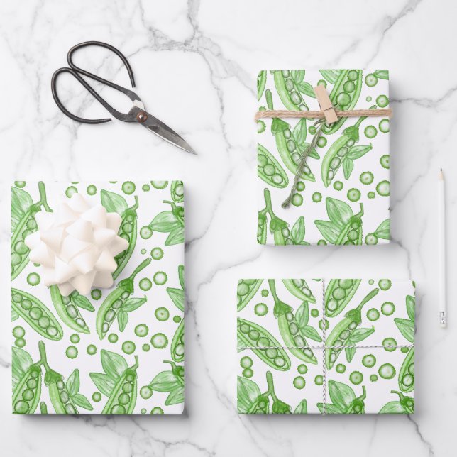 Vegetables Peas Wrapping Paper Sheets (Front)
