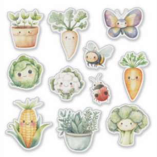 Vegetables Plants Butterflies Bees Little Sprout Sticker