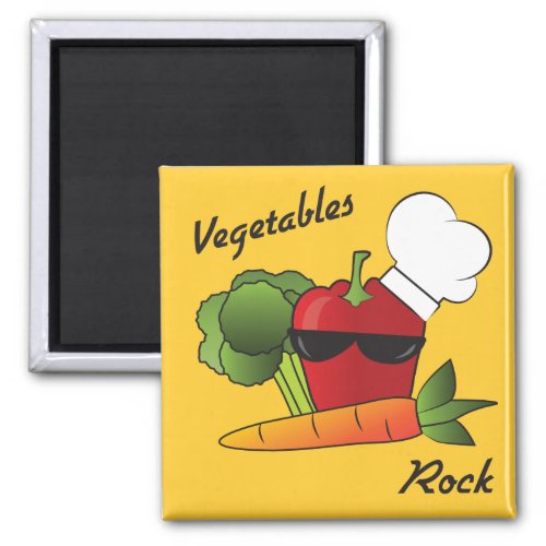 Vegetables Rock Red Pepper Magnet