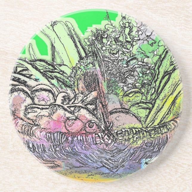 VEGETABLES SANDSTONE COASTER (Front)