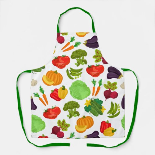 Vegetables Seamless Vegan Pattern Apron