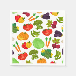 Vegetables Seamless Vegan Pattern Napkins