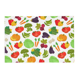 Vegetables Seamless Vegan Pattern Placemat
