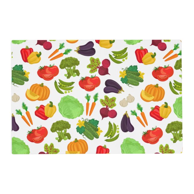 Vegetables Seamless Vegan Pattern Placemat (Back)