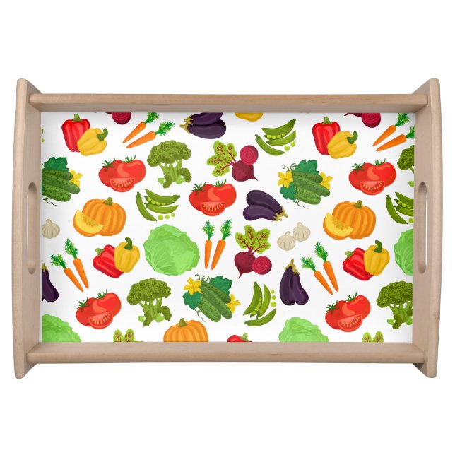 Vegetables Seamless Vegan Pattern Serving Tray (Front)