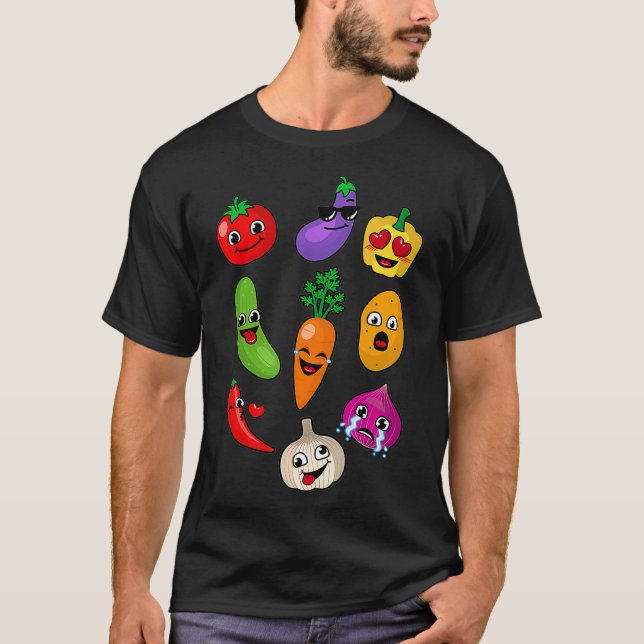 Vegetables Shirt  Cute Veggie Vegan Lovers Tee _2  (Front)