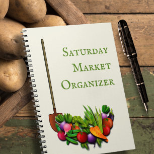Vegetables Shovel Farm Themed Notebook