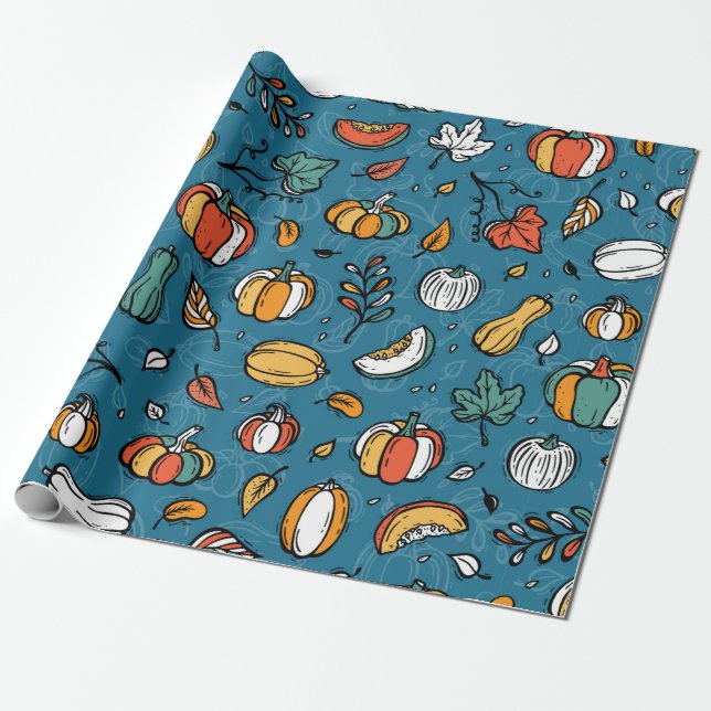 Vegetables vintage Background. Different Varieties Wrapping Paper (Unrolled)