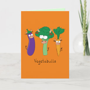 VegetaBULLS Vegetable Bulls Funny Greeting Card