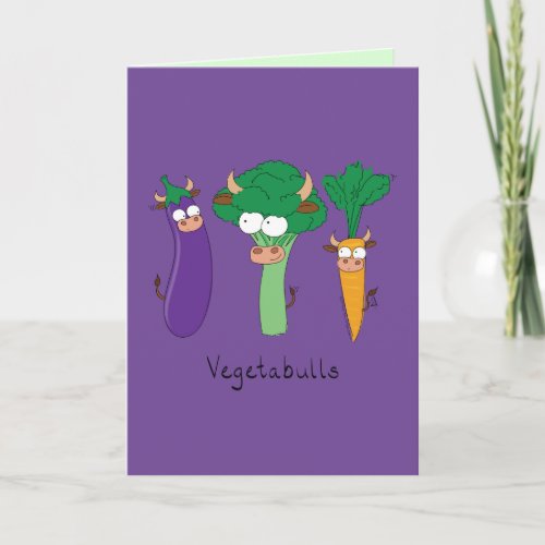 VegetaBULLS Vegetable Bulls Funny Greeting Card