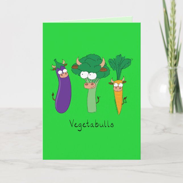 VegetaBULLS Vegetable Bulls Funny Greeting Card (Front)