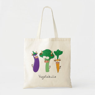 Vegetabulls Vegetable Bulls Funny Tote Bag