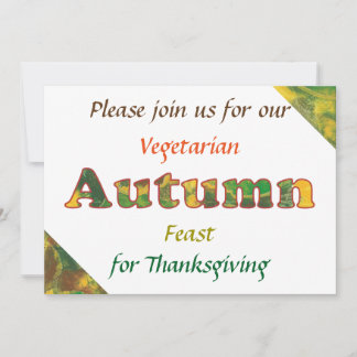 Vegetarian Autumn Feast Thanksgiving Invitations