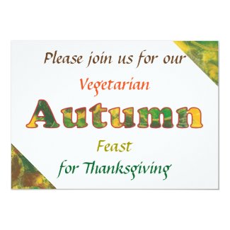 Vegetarian Autumn Feast Thanksgiving Invitations