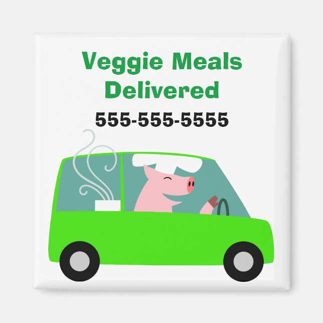 Vegetarian Catering Delivery Magnet (Front)