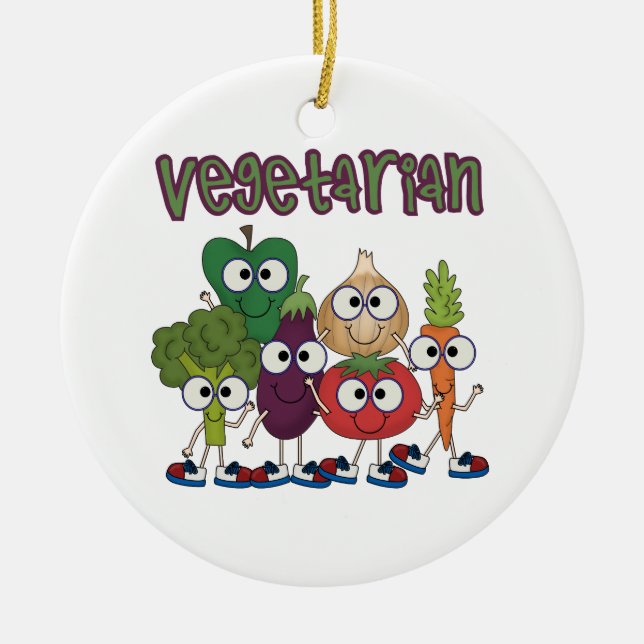 Vegetarian Ceramic Ornament (Front)