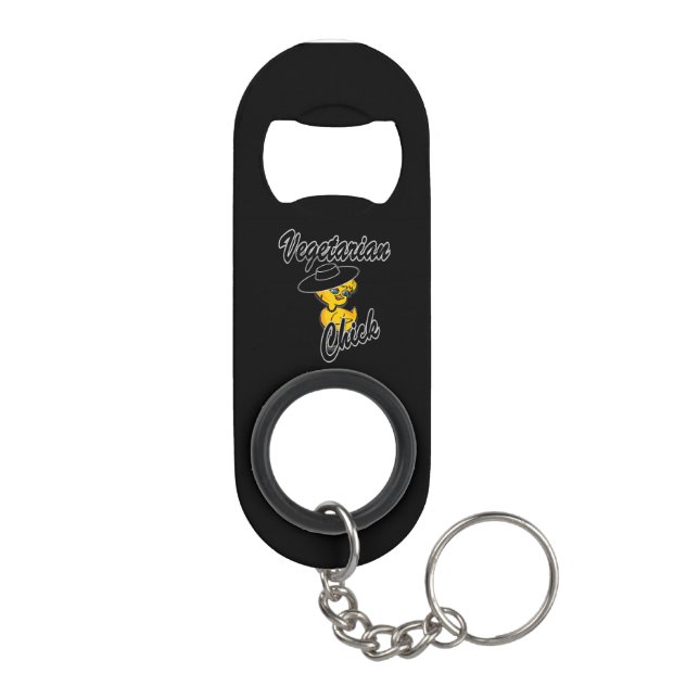 Vegetarian Chick #4 Keychain Bottle Opener (Back)