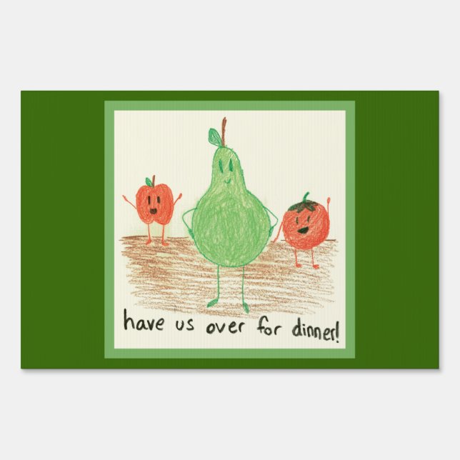 Vegetarian, Children's Art Yard Sign (Front)