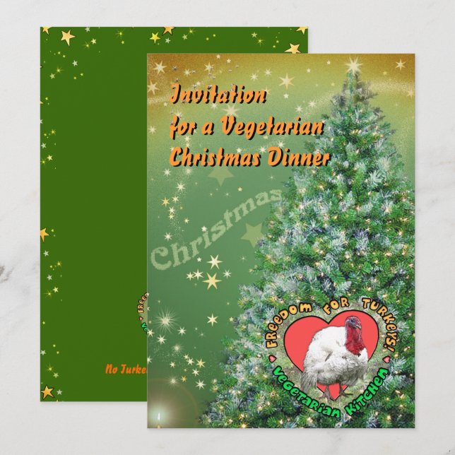 Vegetarian Christmas Dinner Invitation (Front/Back)