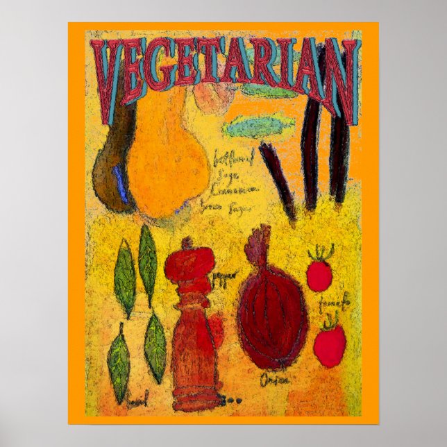 Vegetarian Cooking Abstract Poster (Front)
