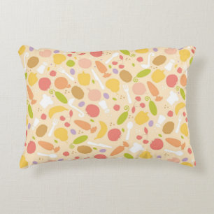 Vegetarian cooking pattern background accent pillow