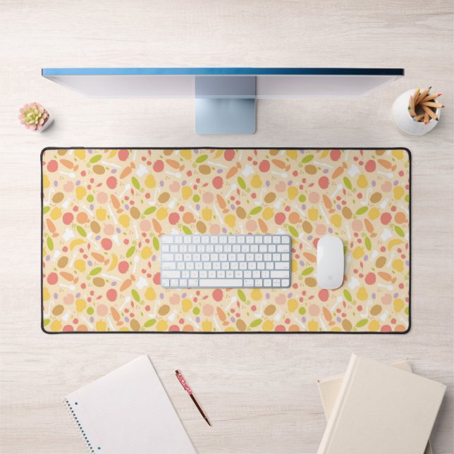 Vegetarian cooking pattern background desk mat (Office 1)