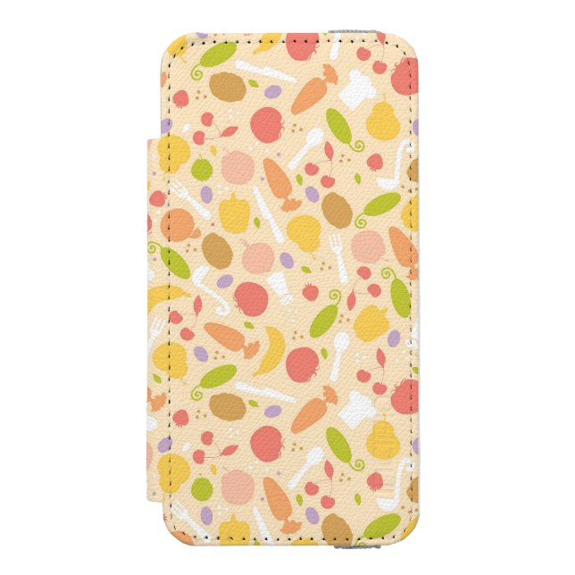 Vegetarian cooking pattern background incipio iPhone wallet case (Folio Front)