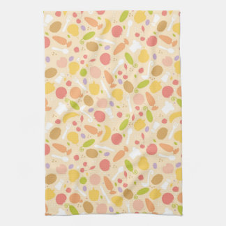 Vegetarian cooking pattern background kitchen towel