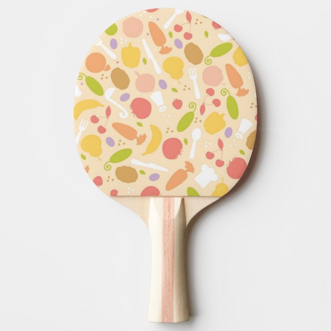 Vegetarian cooking pattern background Ping-Pong paddle (Front)
