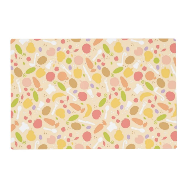 Vegetarian cooking pattern background placemat (Front)