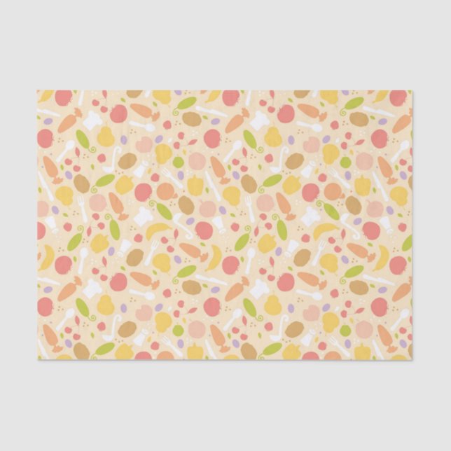 Vegetarian cooking pattern background tissue paper (Front)