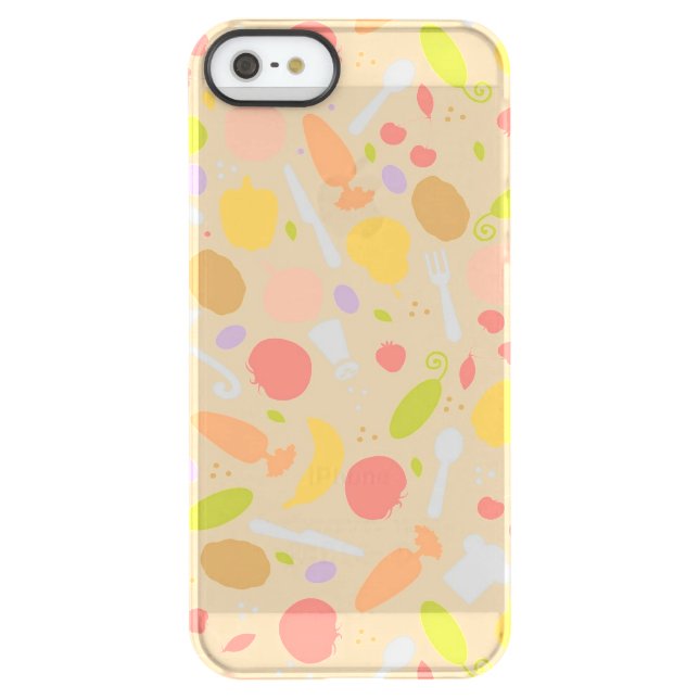 Vegetarian cooking pattern background uncommon iPhone case (Back)