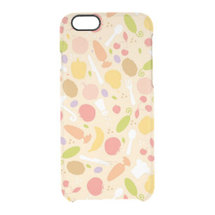 Vegetarian cooking pattern background clear iPhone 6/6S case