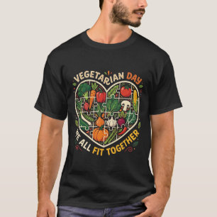 Vegetarian Day Veggie Club Eat More Plants Retro V T-Shirt