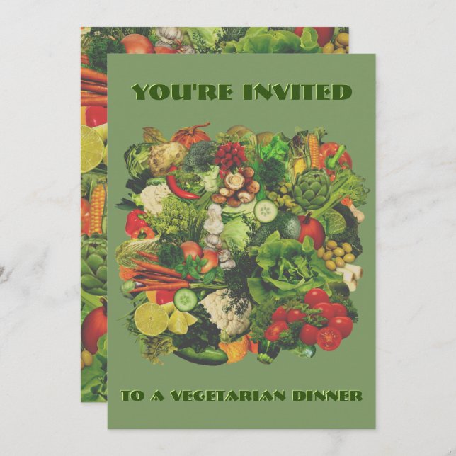 Vegetarian Dinner Invitation 🥕🧅🥑 (Front/Back)