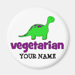 Vegetarian - Dinosaur Design Magnet