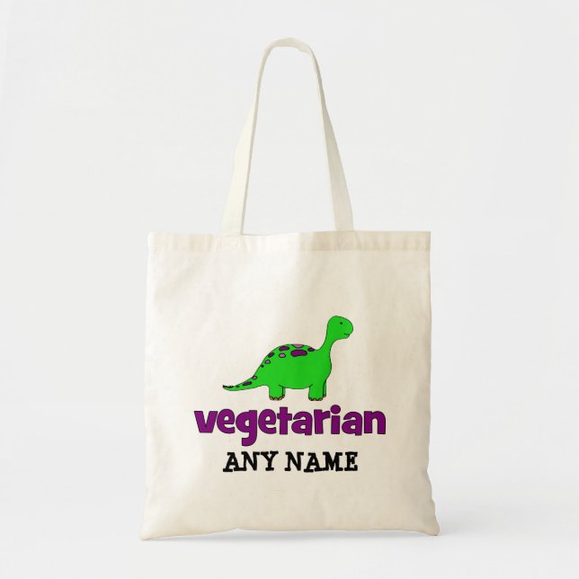 Vegetarian - Dinosaur Design Tote Bag (Front)