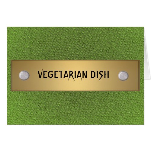 Vegetarian dish buffet table label