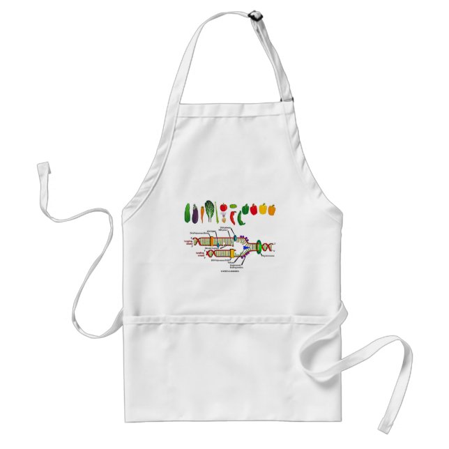 Vegetarian DNA (Vegetarian Attitude Humor) Adult Apron (Front)
